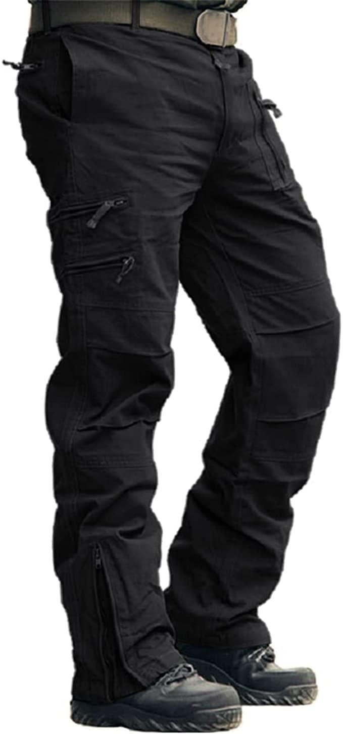 Mens Cargo Work Trousers Cotton Pants Outdoor Camping Hiking